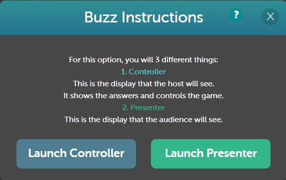 Buzz Instructions