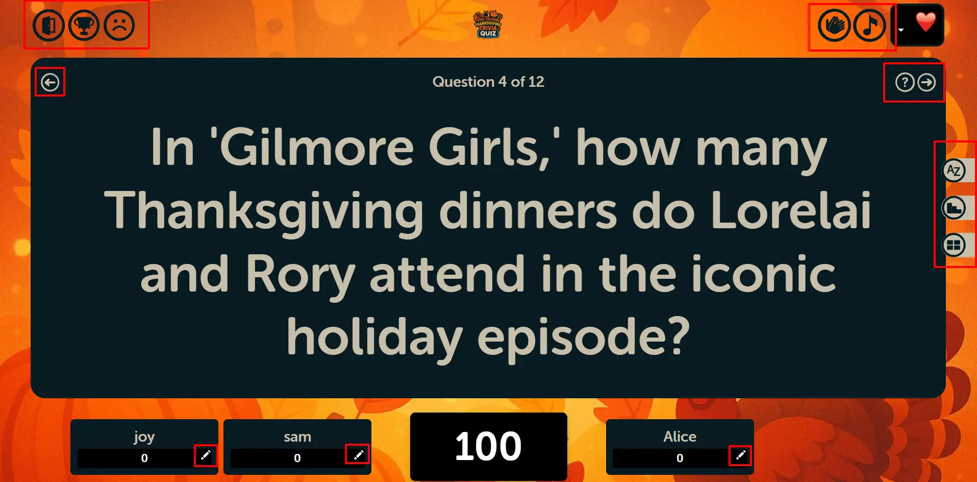 Basic Buzz Mode - Question Screen with Controls