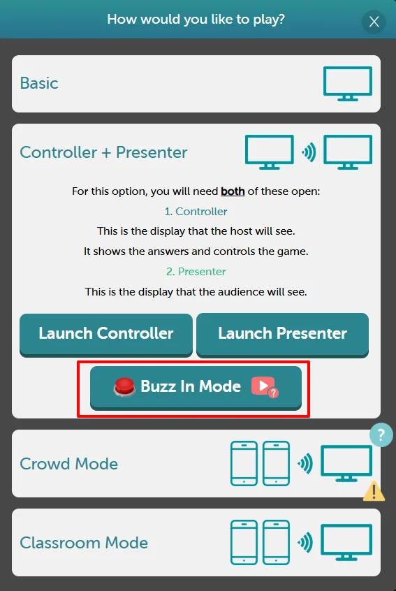 Controller Presenter Buzz Mode