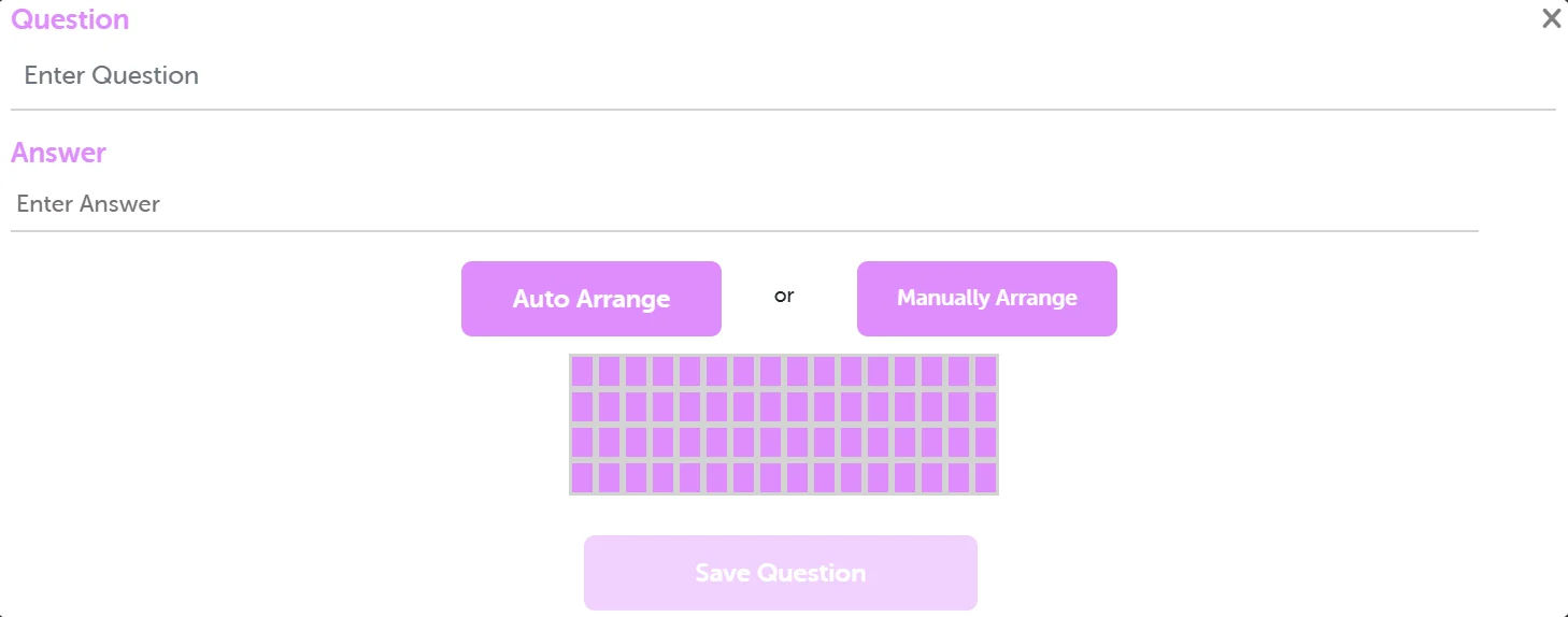 Manually Add a New Question - Step 2