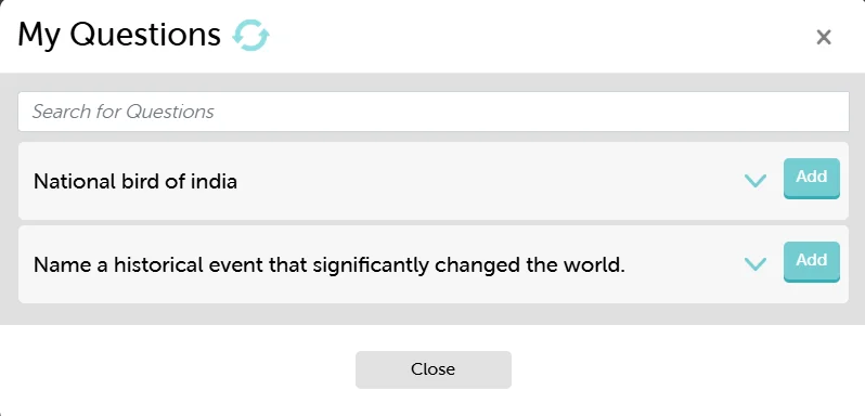 Add Questions From the Library