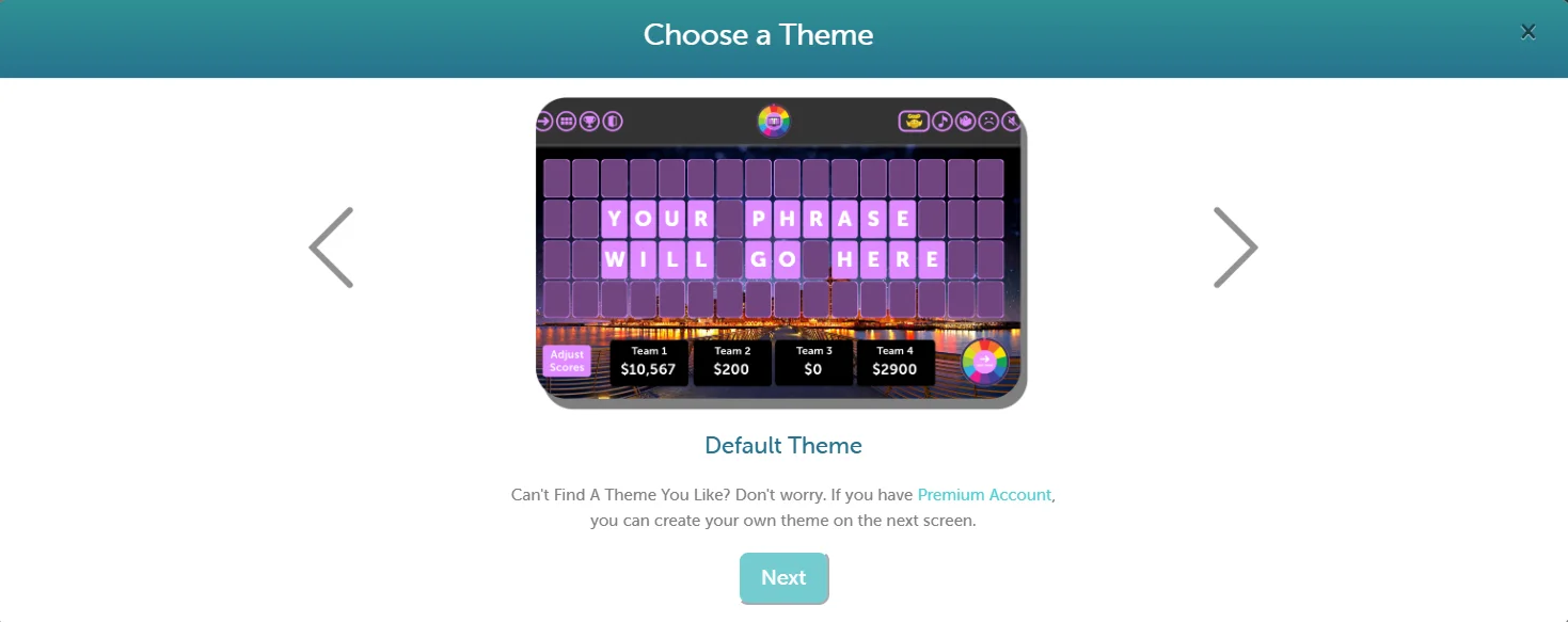Select a Theme for Your Wheel Game