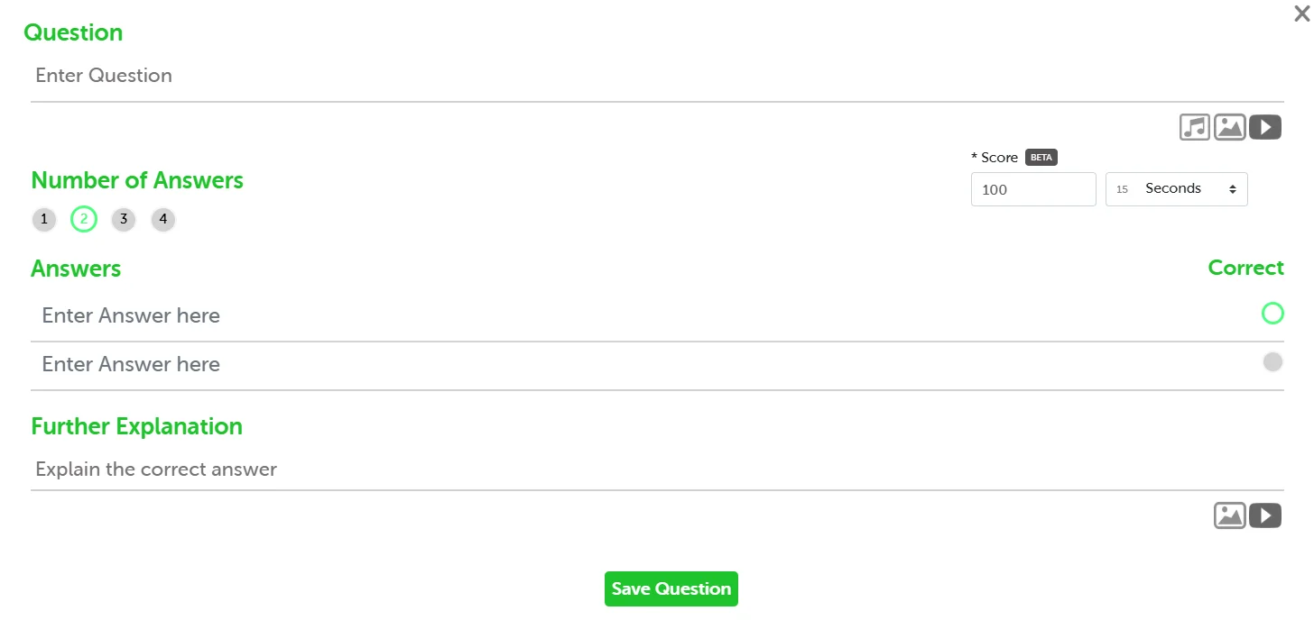 Manually Add a New Question - Step 2