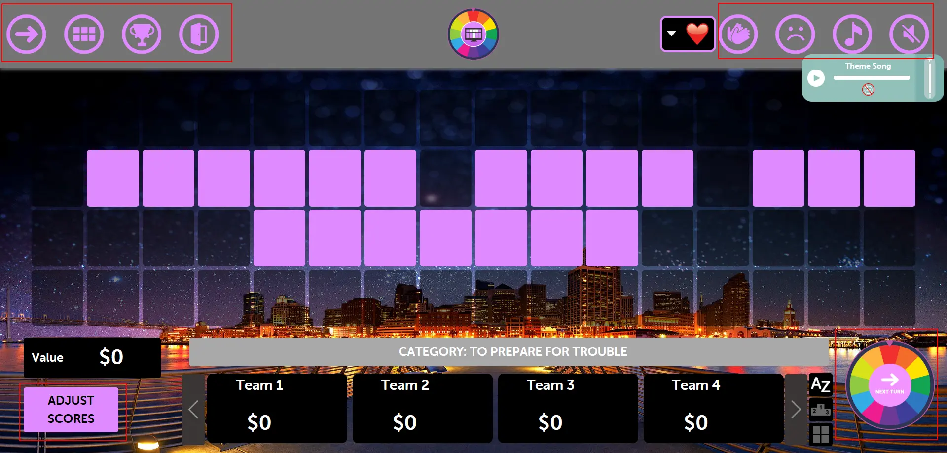 Wheel Basic Mode - Game Start Screen