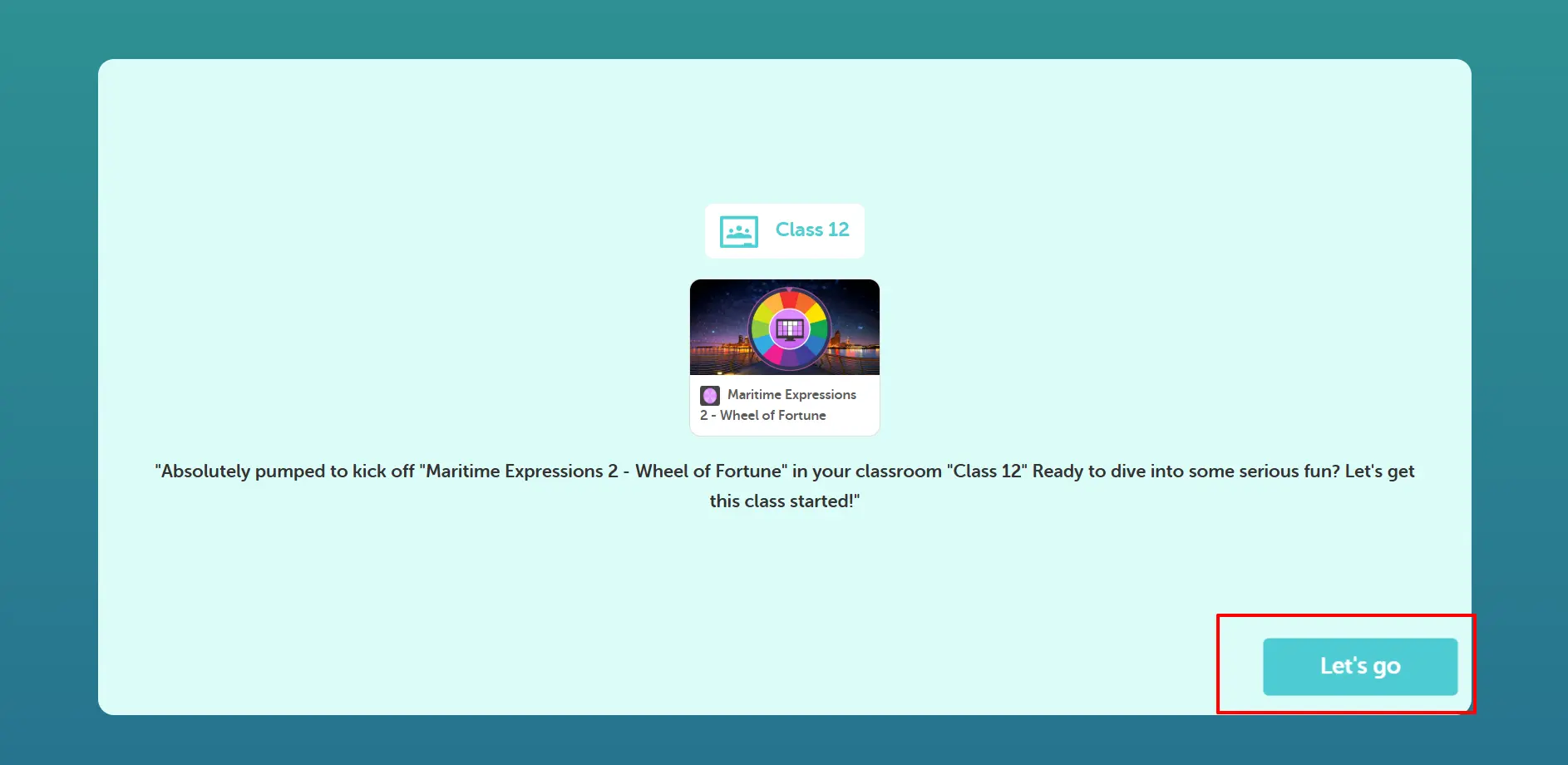 Classroom Mode - Teacher Host Opening Screen