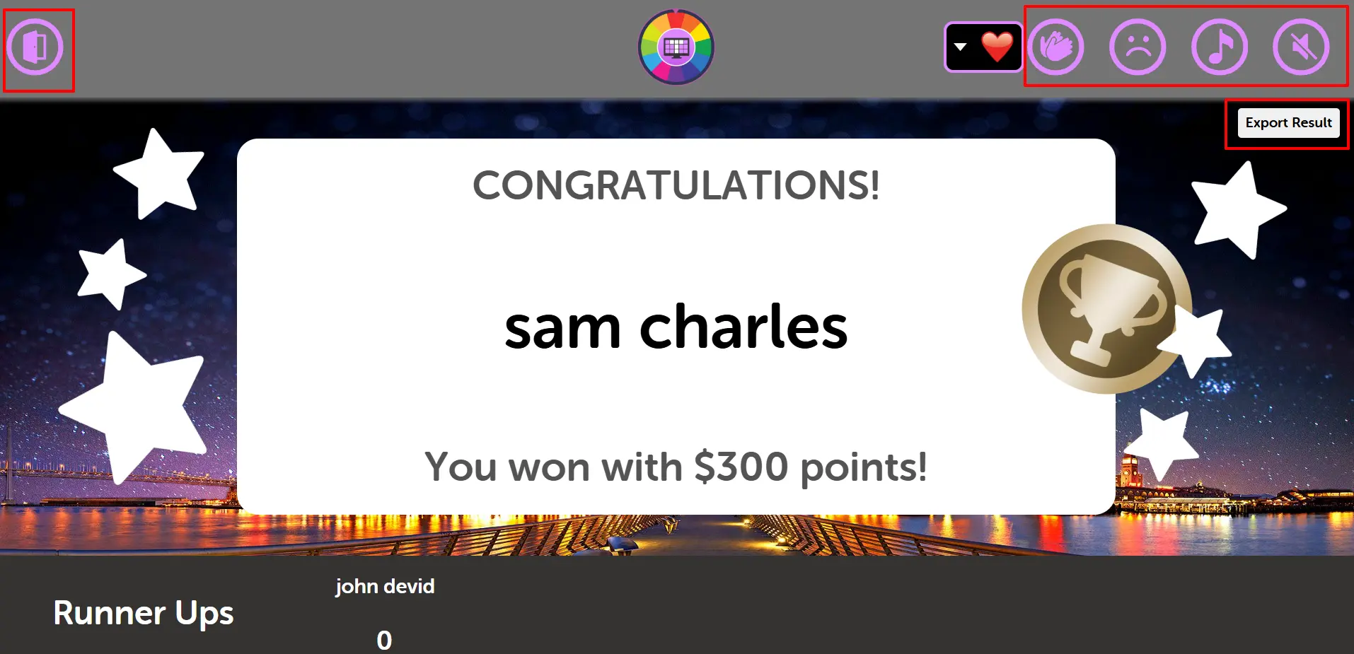 Crowd Mode - Winner Screen with Final Results
