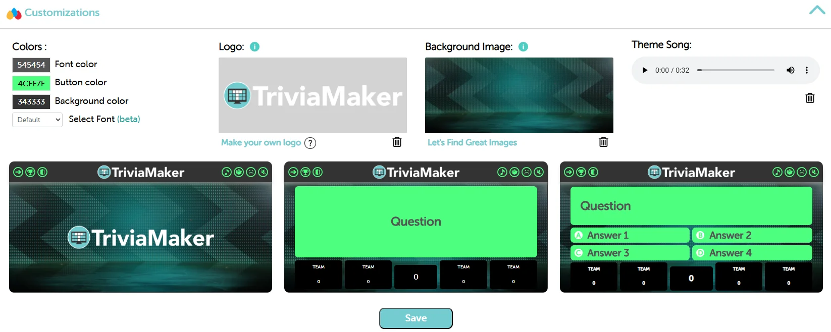 Customizing Your Quiz