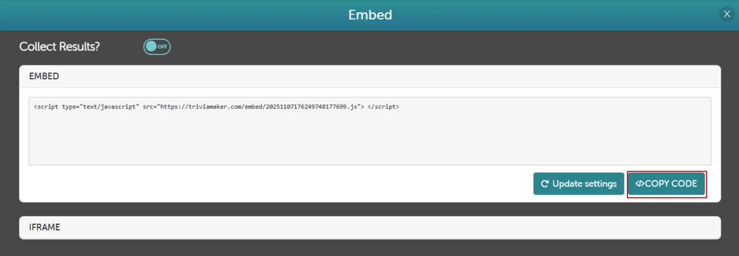 Embed Mode - Settings Configuration