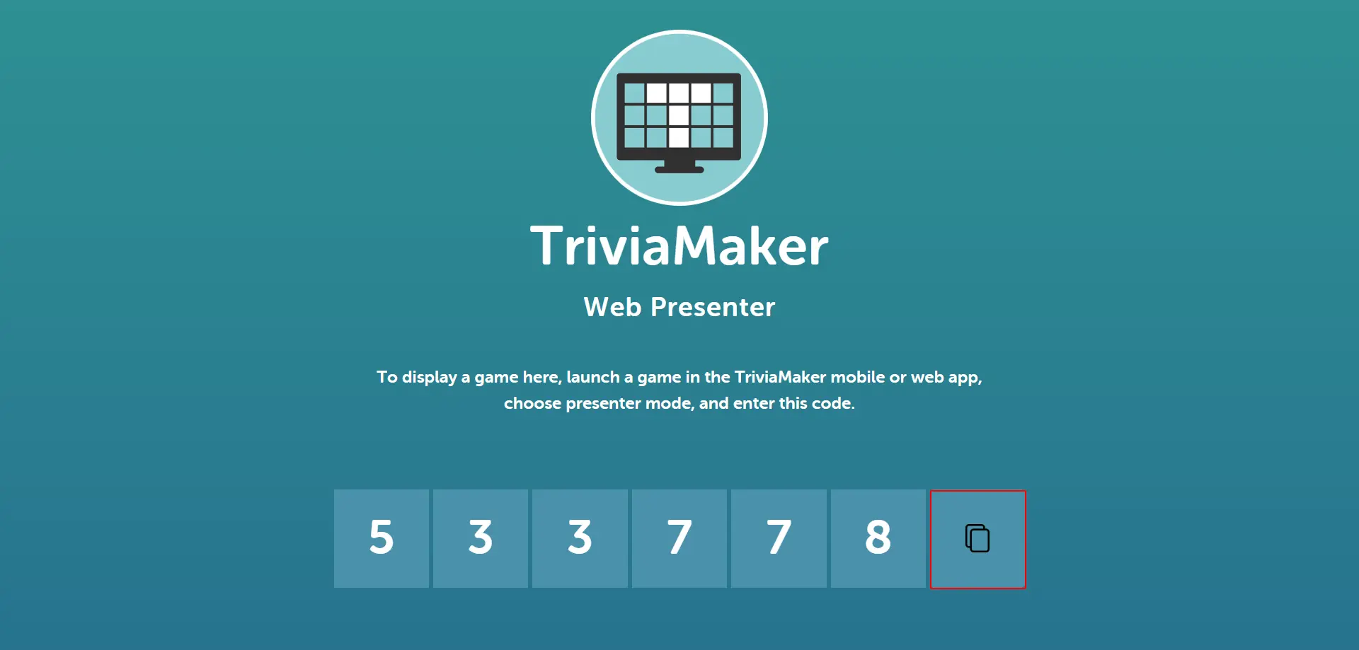 Wheel Controller-Presenter Mode - Presenter Code Screen