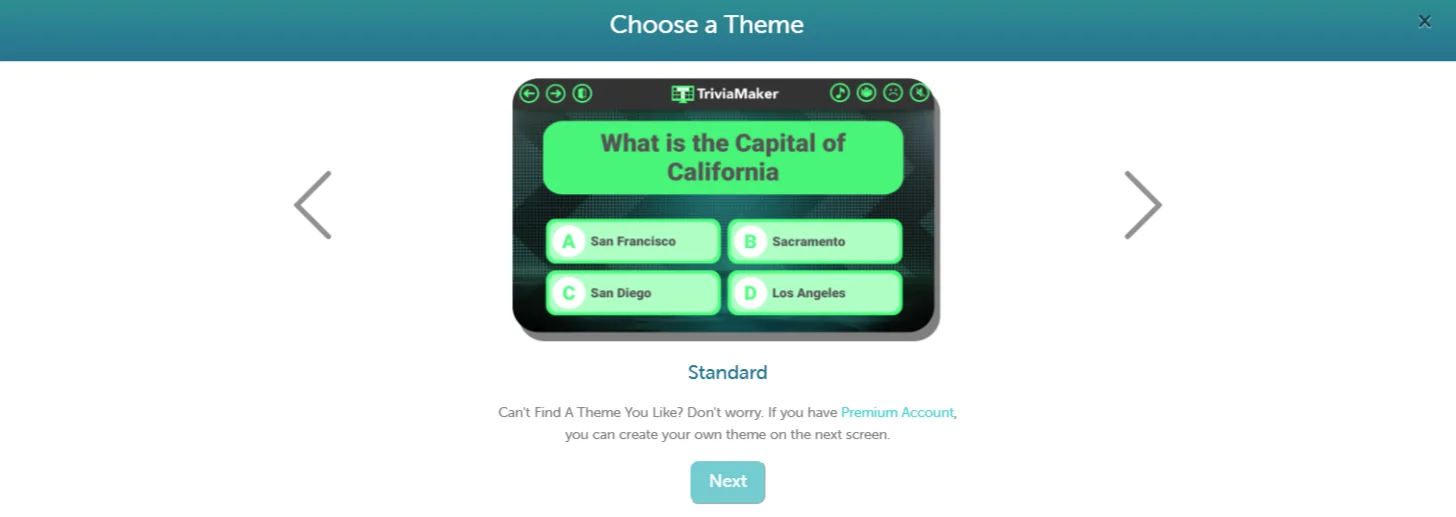 Select a Theme for Your Trivia Game