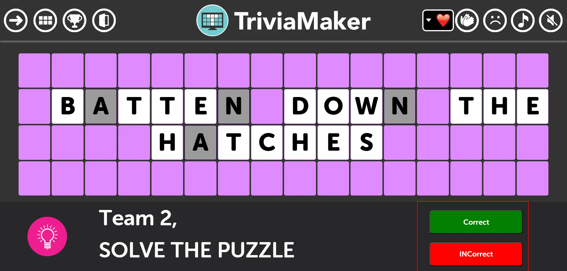 Wheel Controller-Presenter Mode - Solve Puzzle Screen