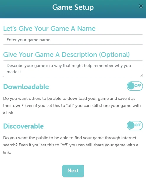 Set Up Your Game Details