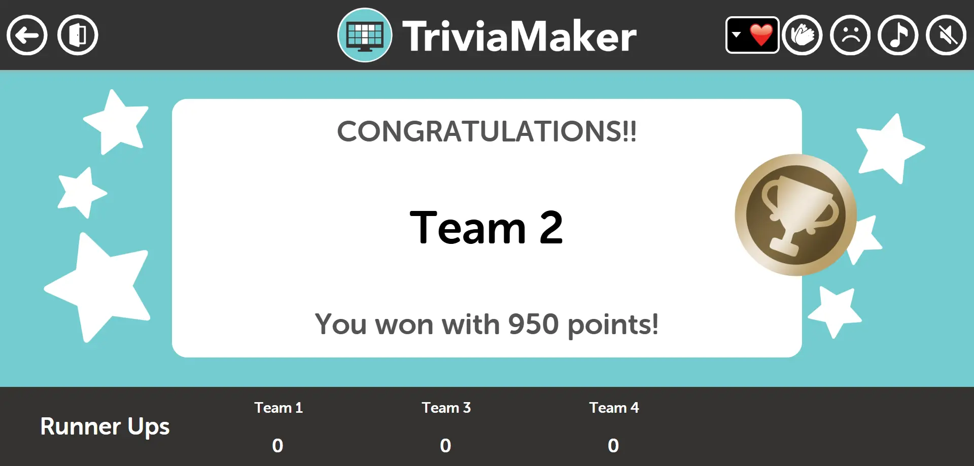 Wheel Controller-Presenter Mode - Controller Final Winner Screen