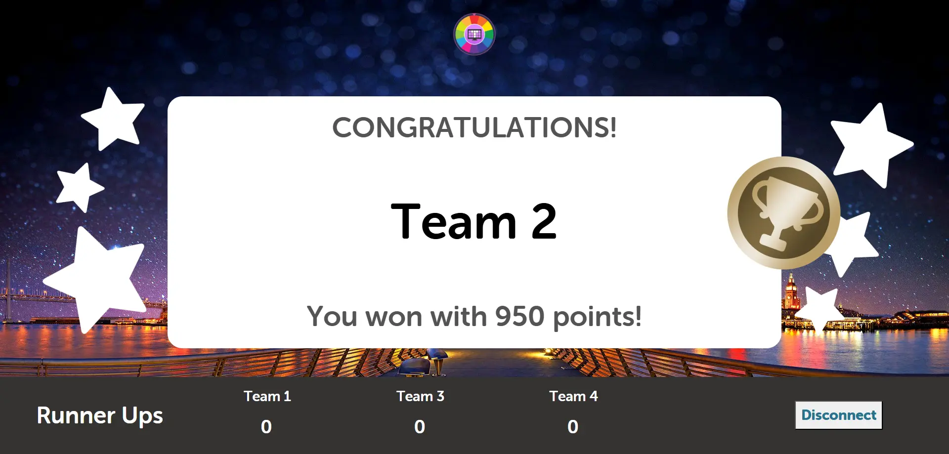 Wheel Controller-Presenter Mode - Presenter Final Winner Screen