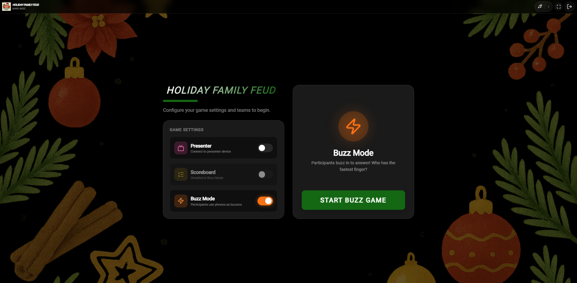 Toggle Buzz Mode ON