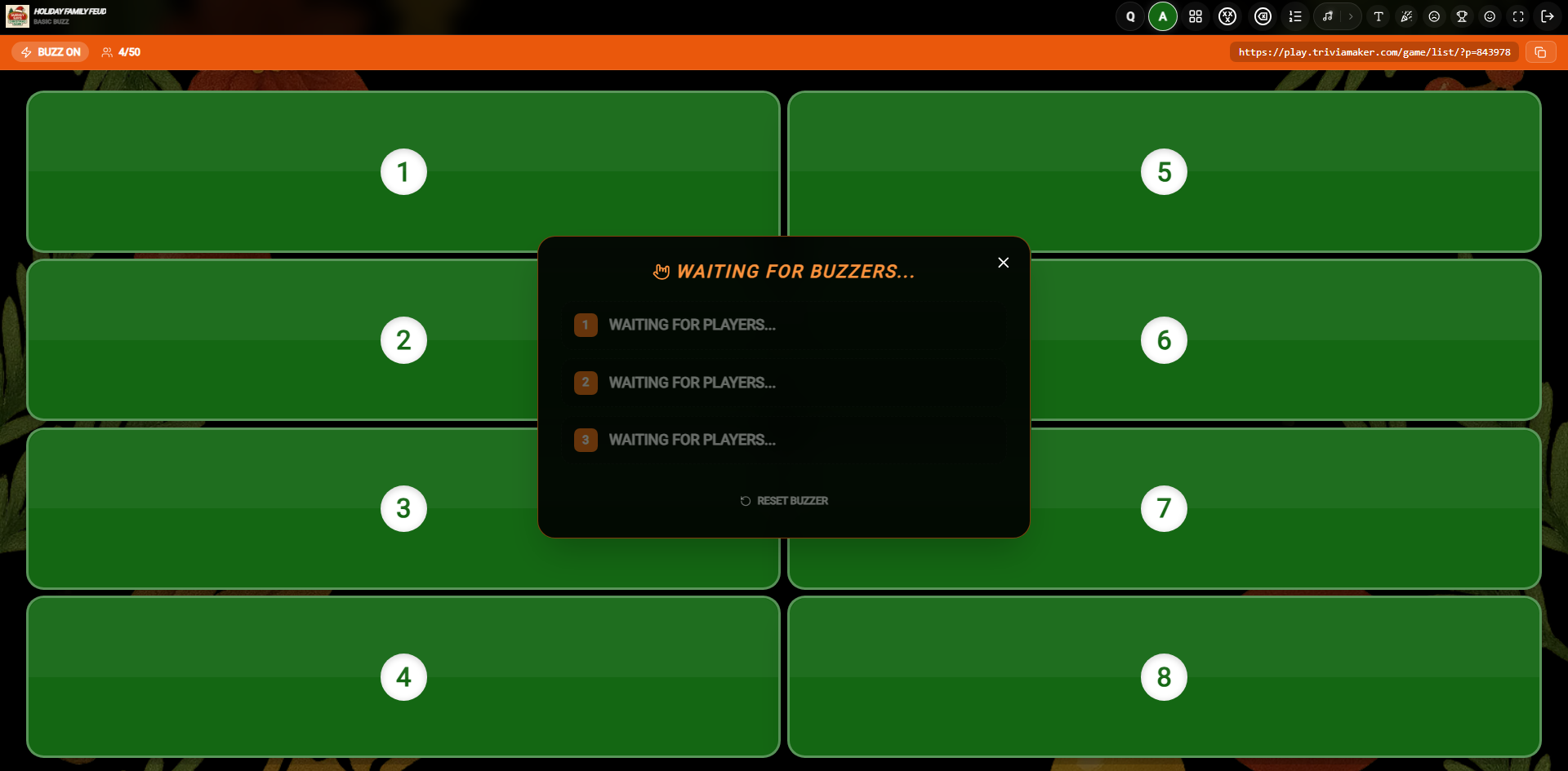 Host Buzzer Active Screen