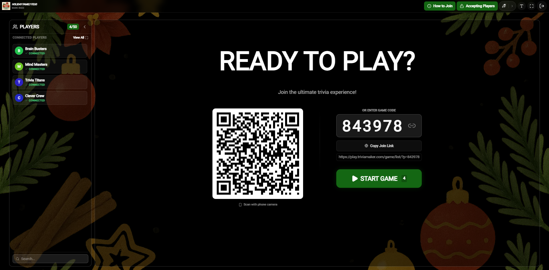 Lobby Joining QR Code Screen
