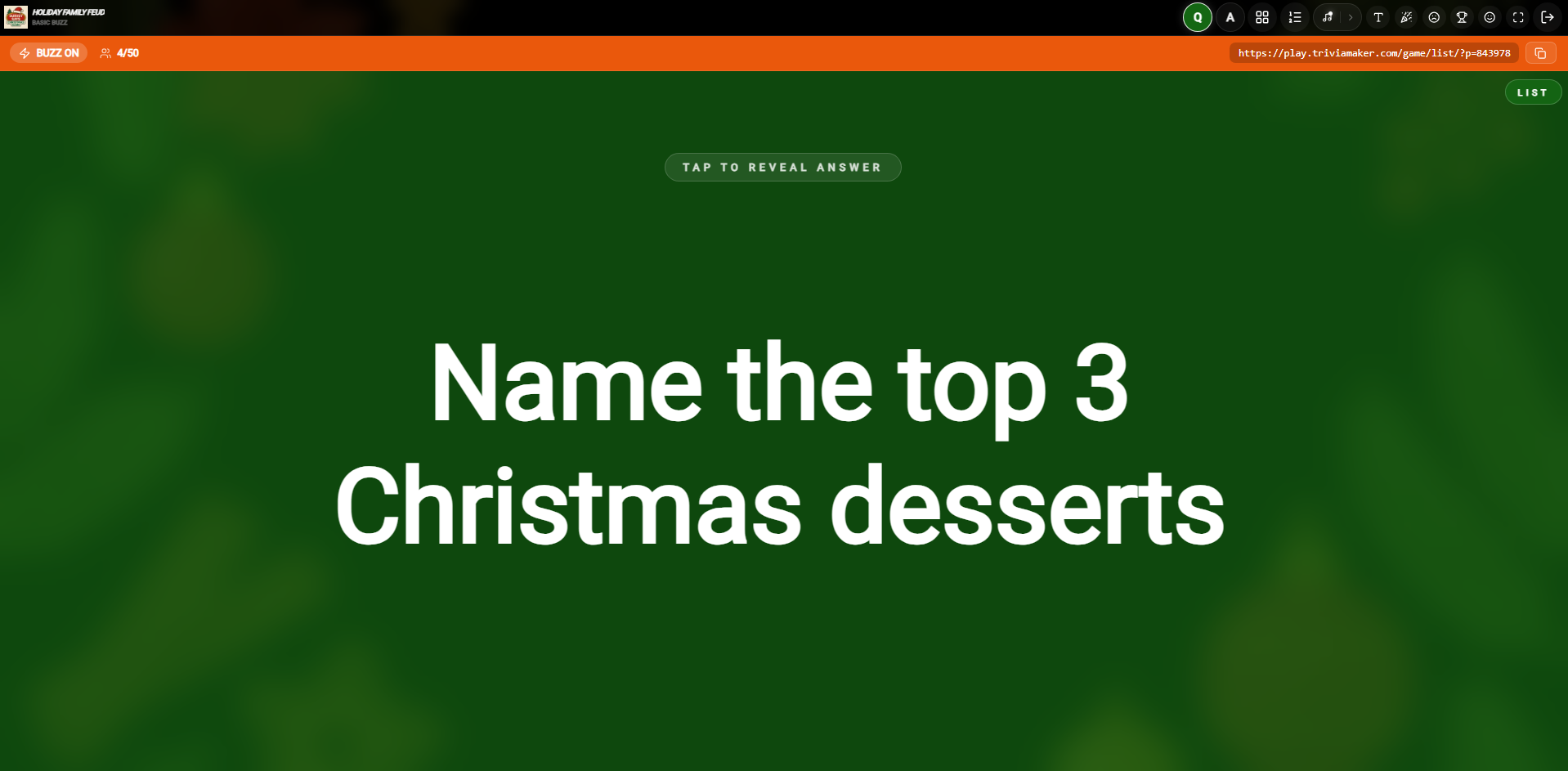 Host Question Screen