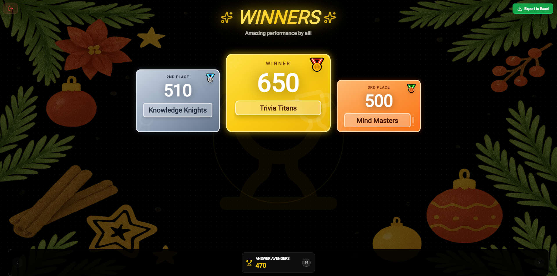 Teacher Winner Screen