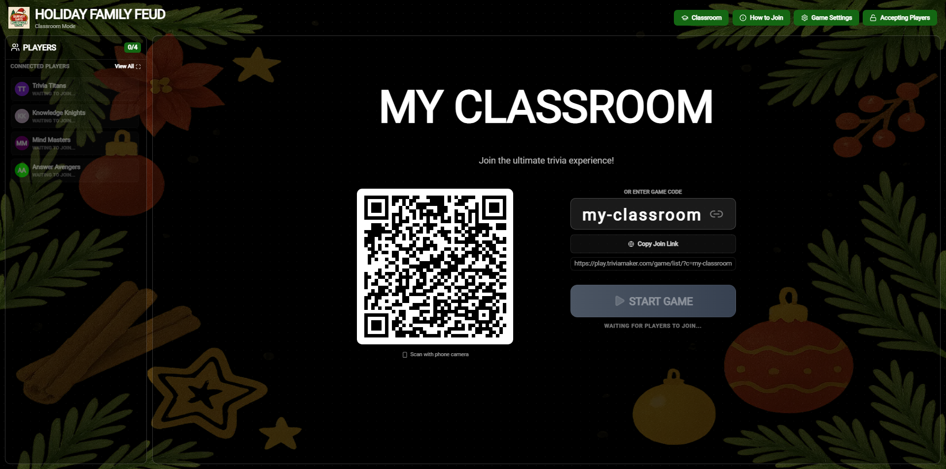 Classroom Selection Modal