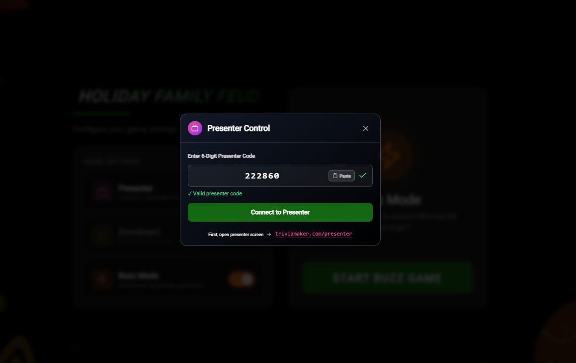 Enter Presenter Code
