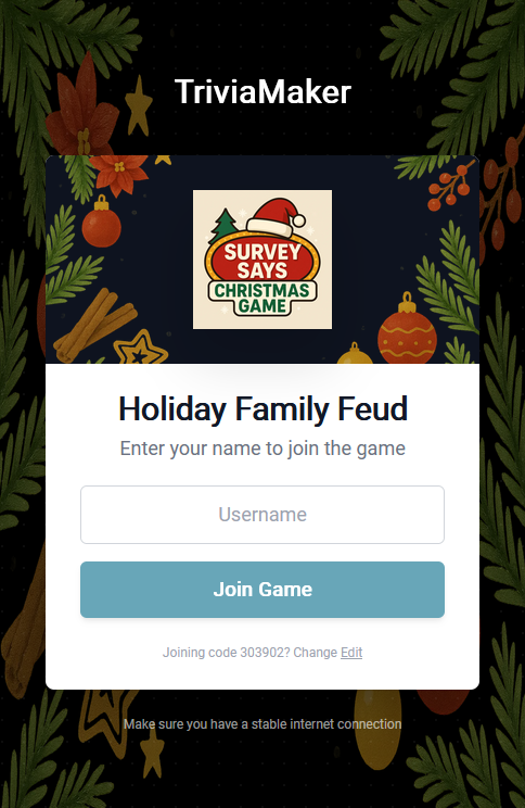 Participant Join Screen
