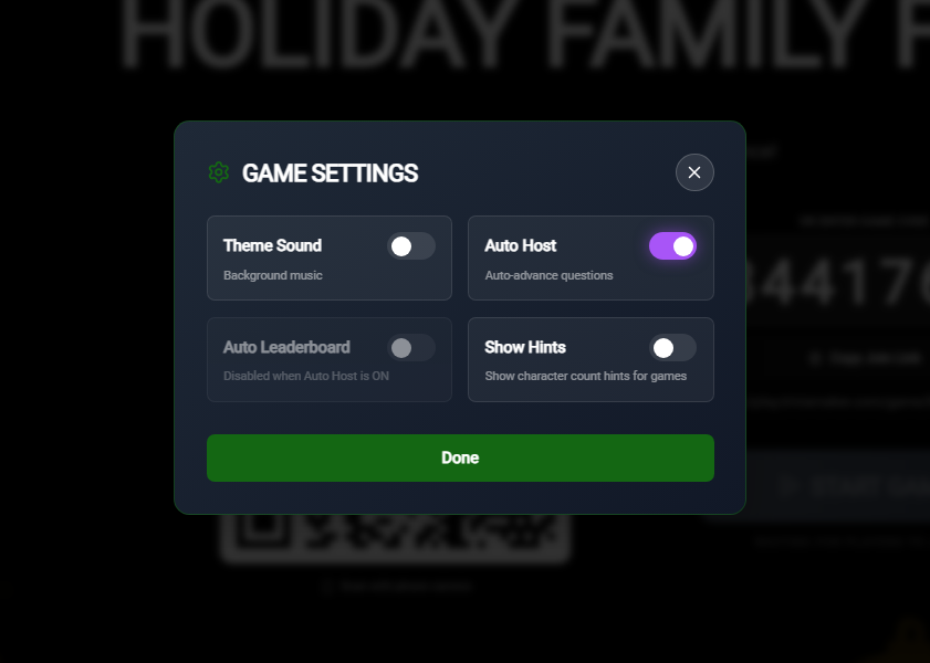 Crowd Mode Game Settings