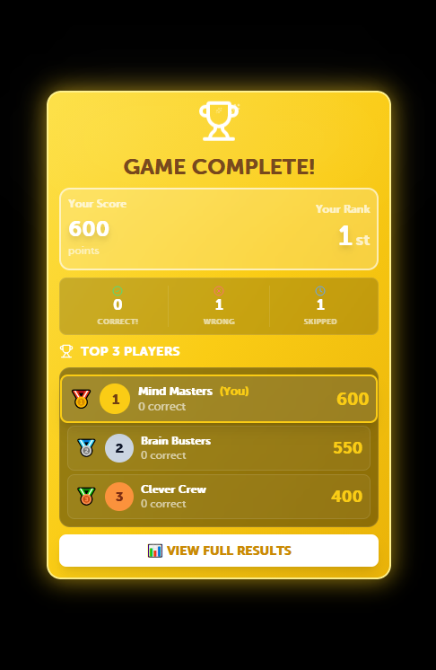 Host Standings Summary Export Screen