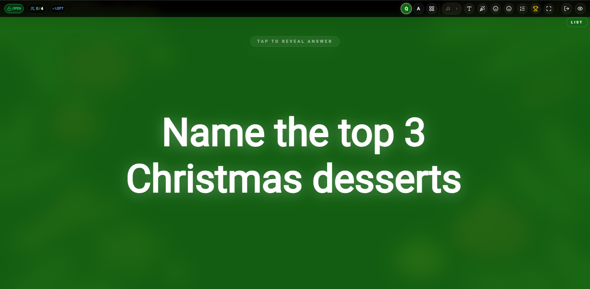 Host Question Screen
