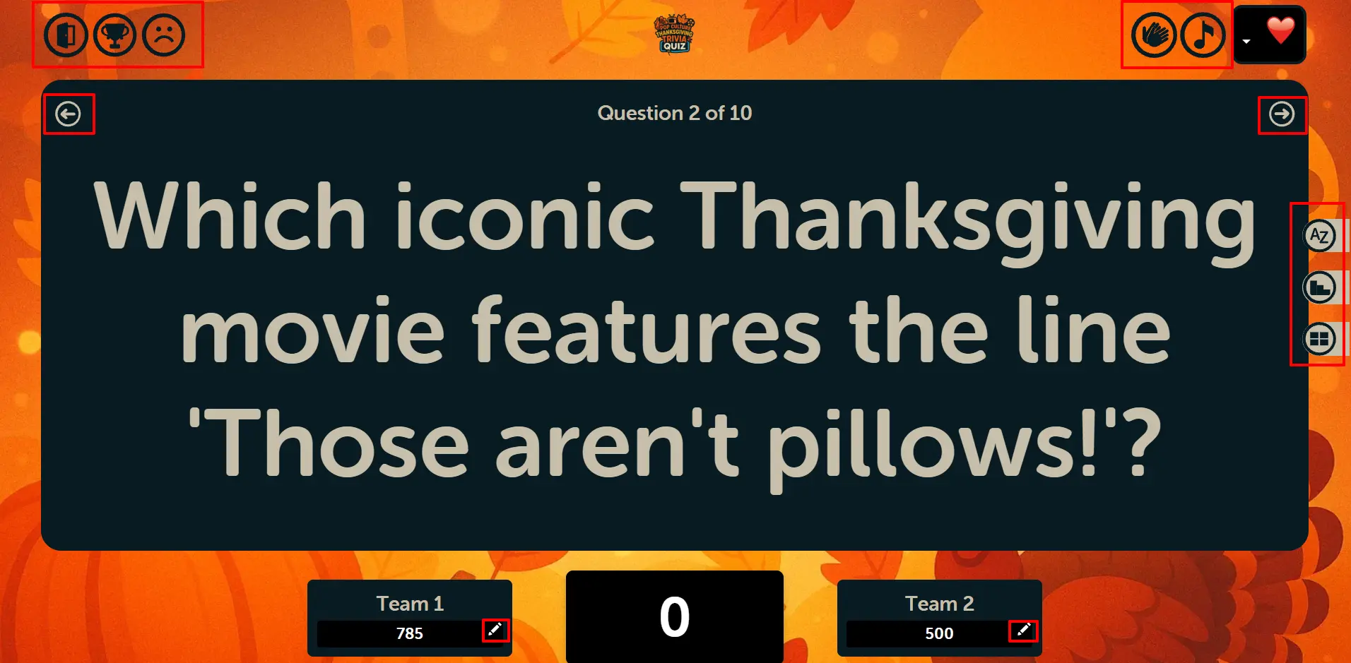 Controller Screen - Question Display with Answer Options