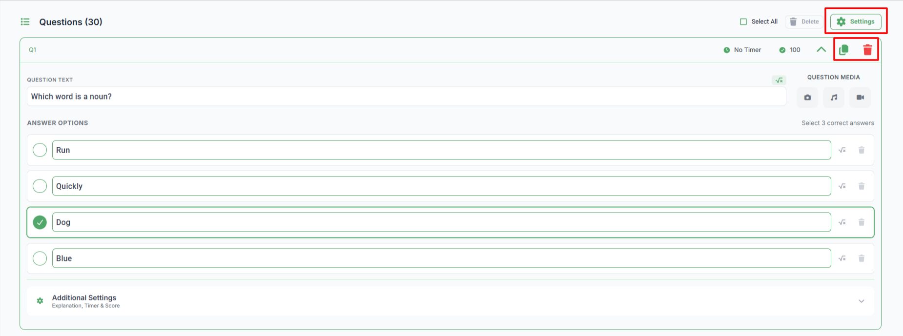 Settings Button Location