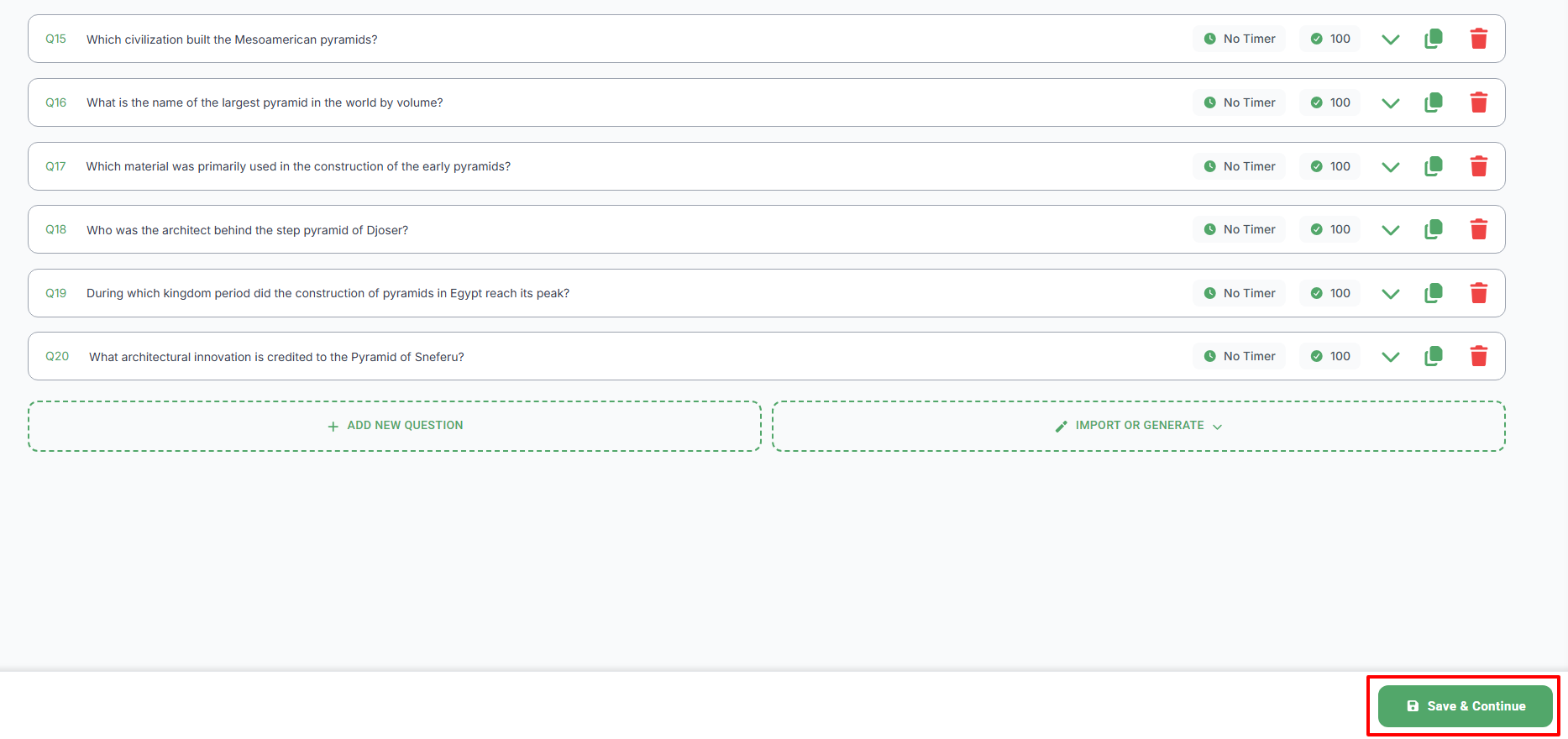 Question Editor & Upload Options