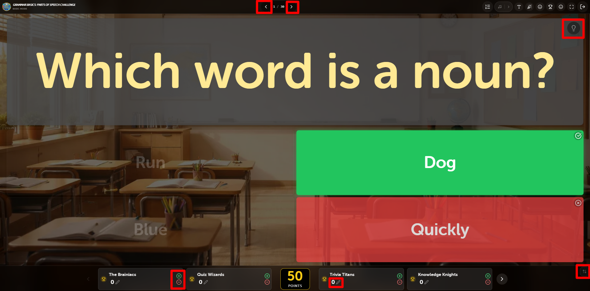 Gameplay Play Screen