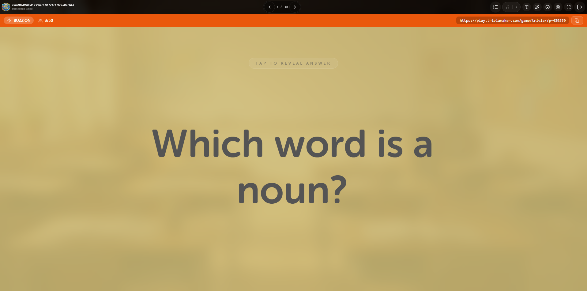 Host Question Screen