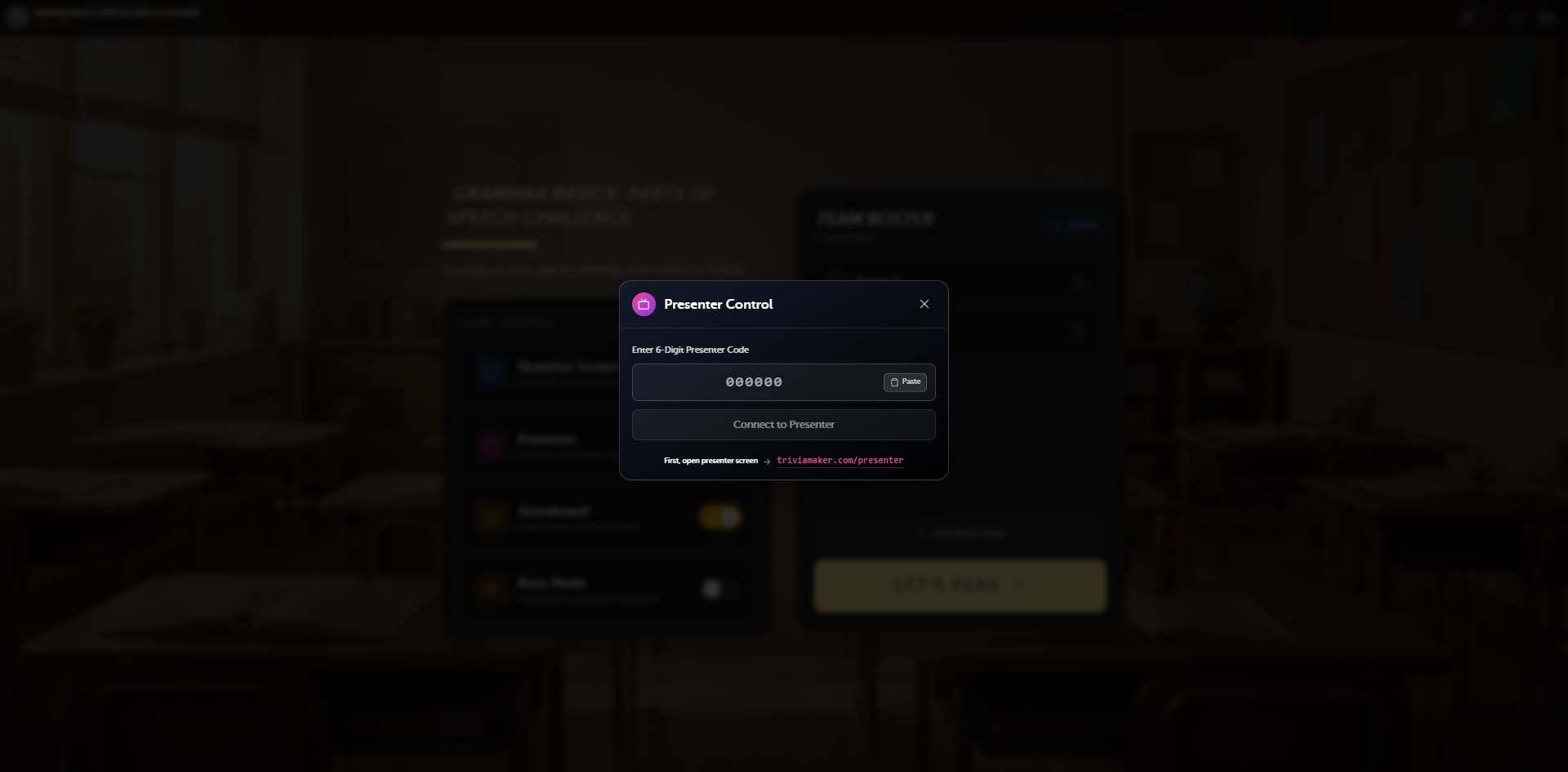 Connecting Presenter Screen Popup