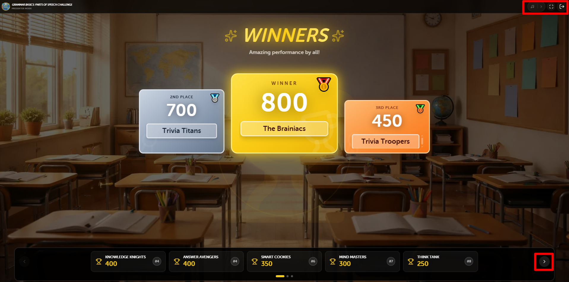 Winner Screen Controller Side