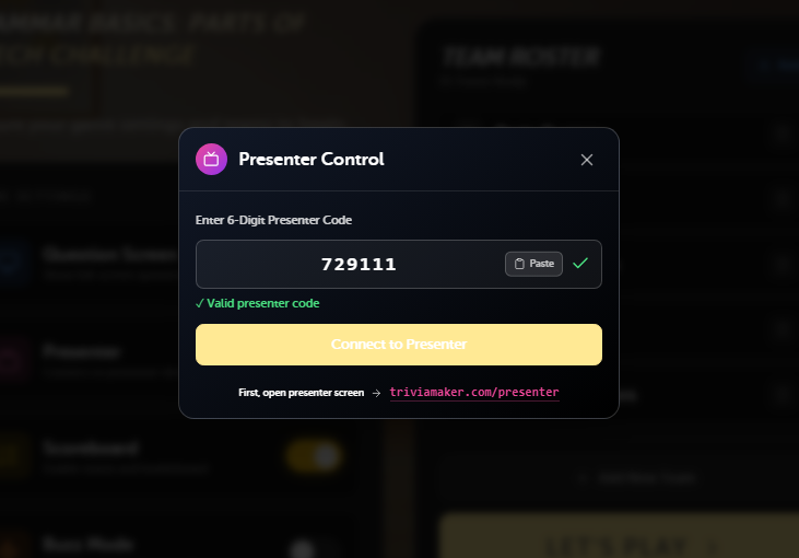 Connecting Presenter Screen