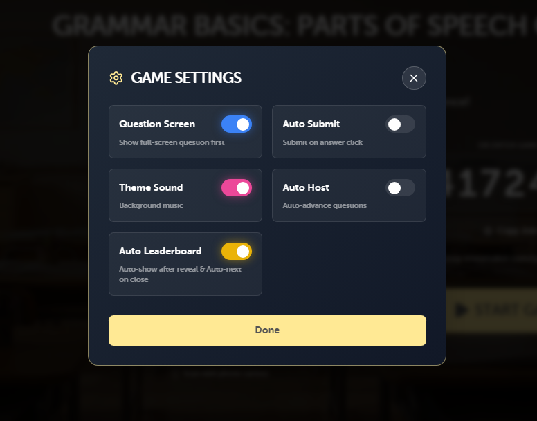 Crowd Mode Game Settings