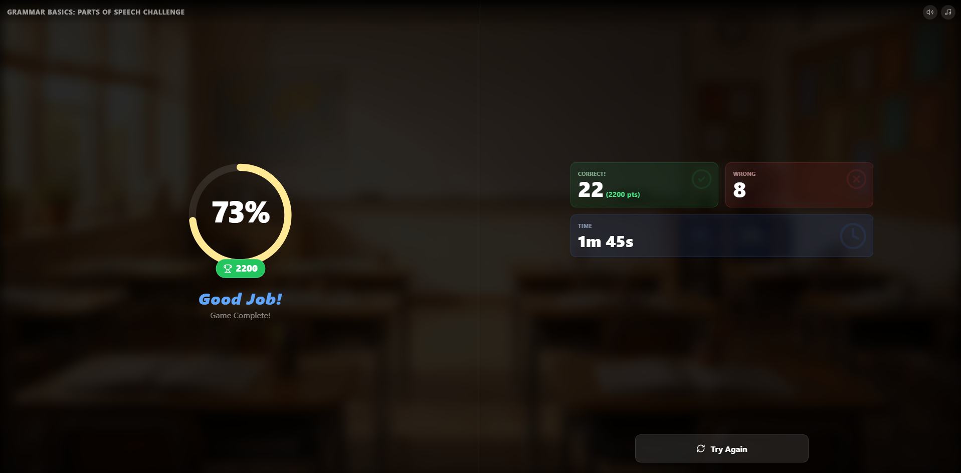 Game Results Screen