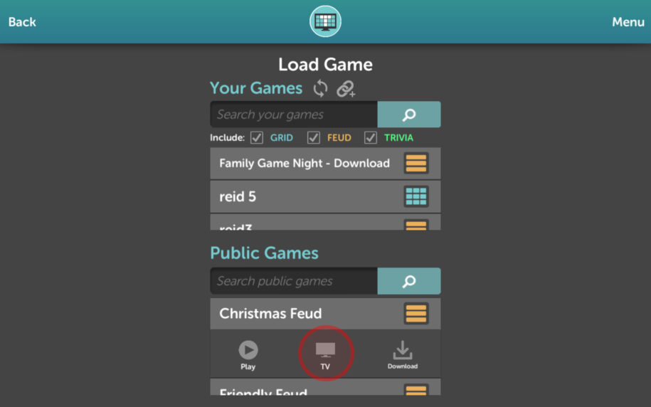 Load Game - TriviaMaker - Quiz Creator