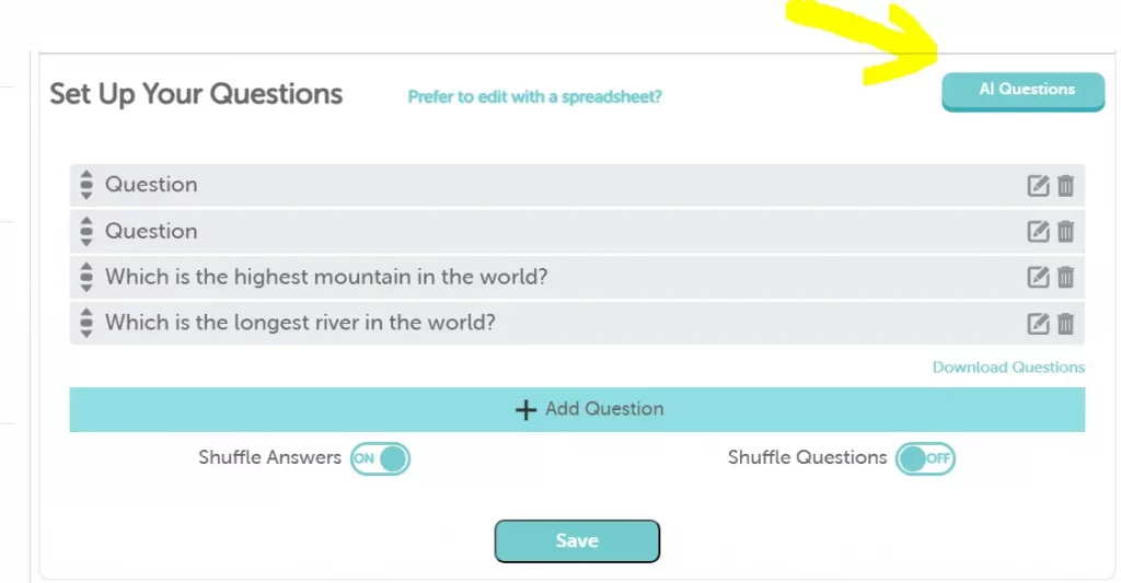 Ai questions generator for FREE
