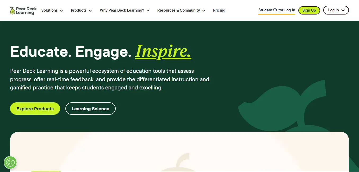 Pear Deck homepage