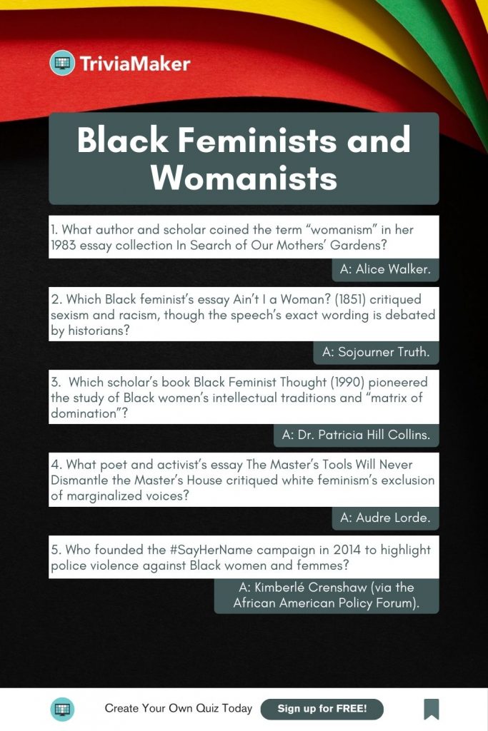 Black Feminists and Womanists