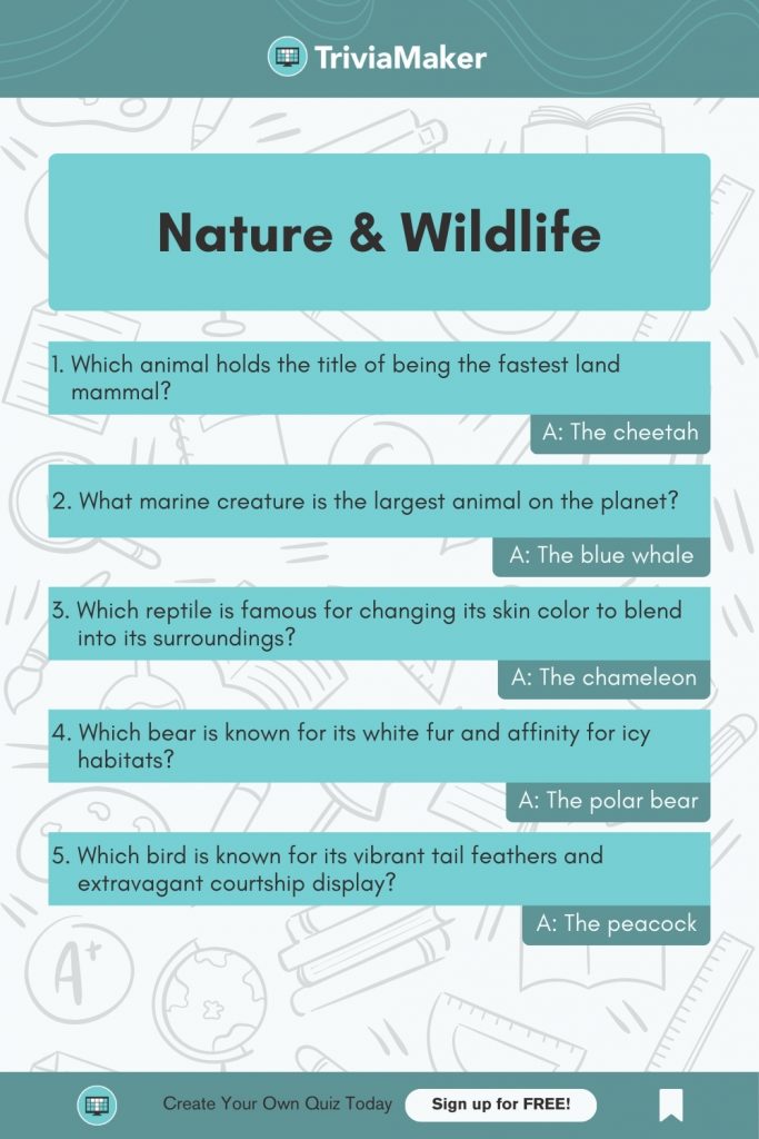 Are You Smarter Than a 5th Grader Trivia Questions_ Nature & Wildlife