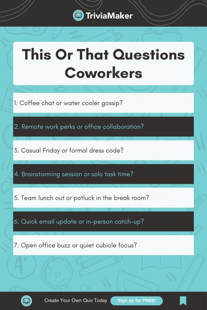 This Or That Questions Coworkers