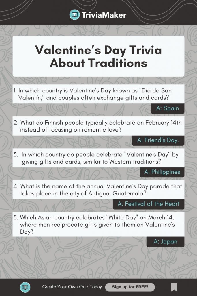 Valentine’s Day Trivia About Traditions