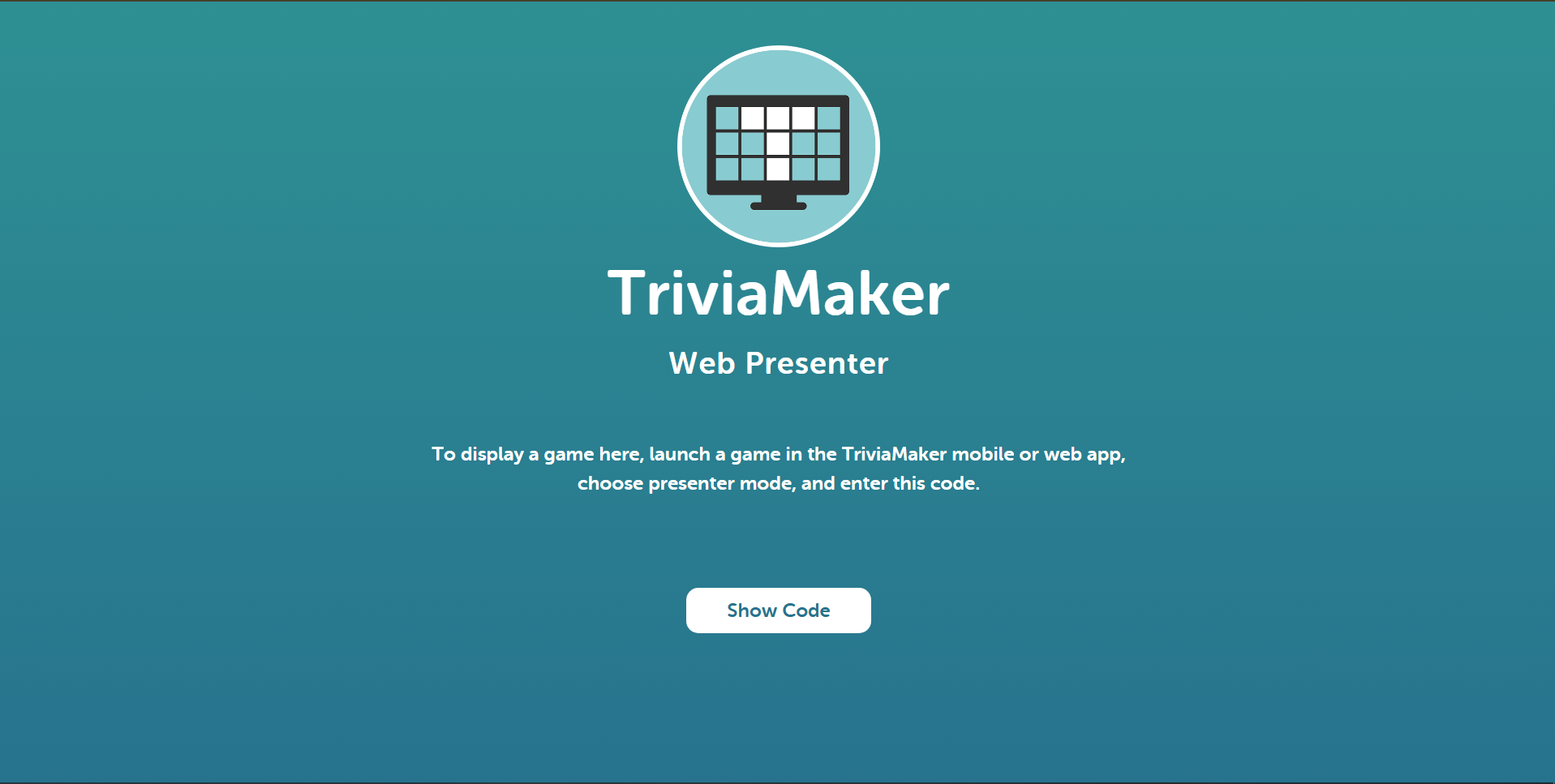 TriviaMaker Presenter Mode Interface