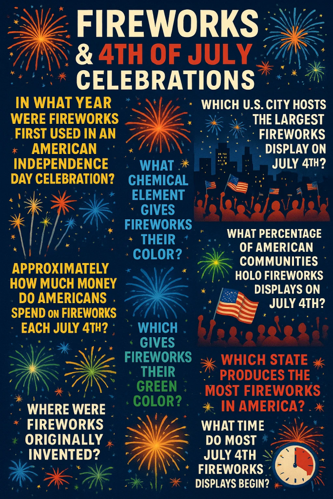 Fireworks and 4th of July Celebrations (10 Questions)