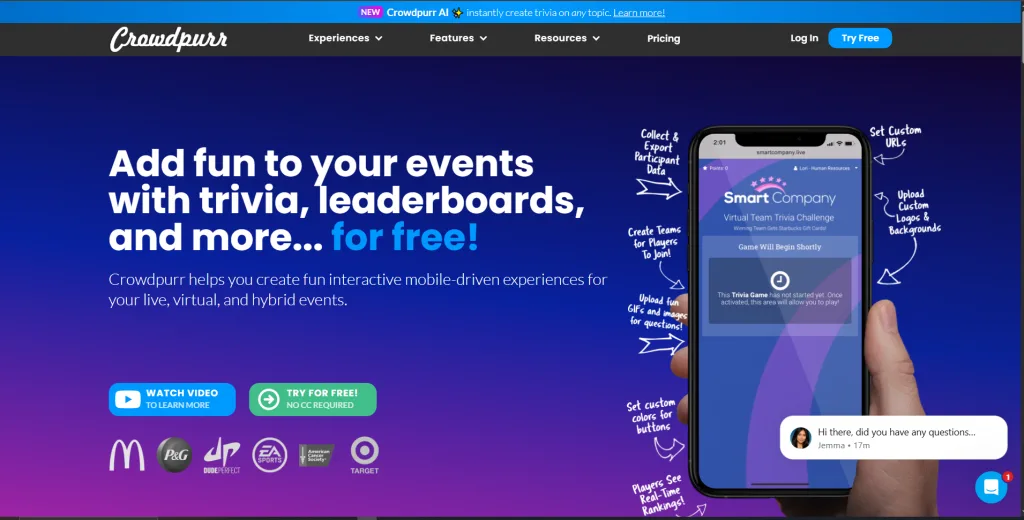 Live trivia and audience engagement platform for events