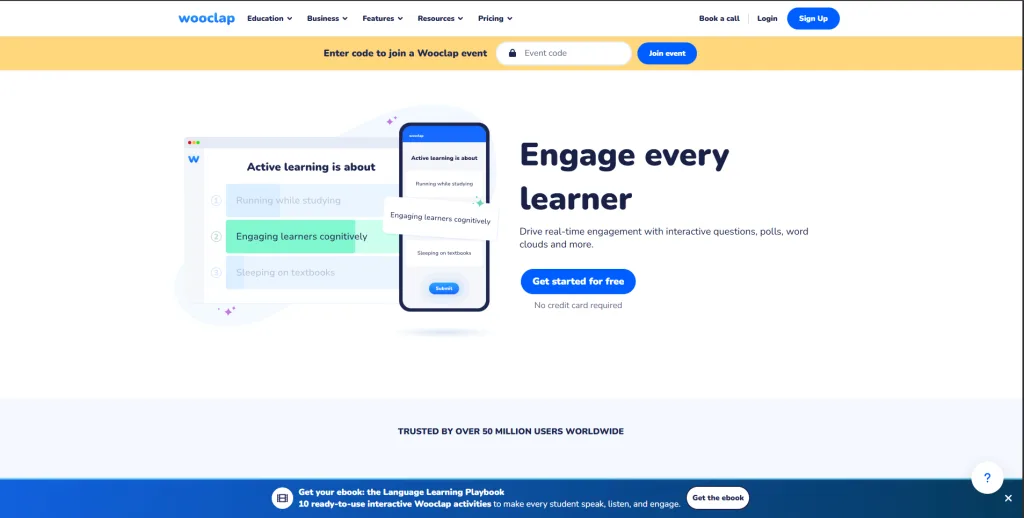 Interactive learning platform for higher education